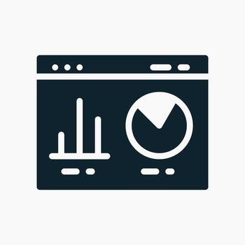Data Dashboard Icon in glyph style. Perfect for apps, websites, UI UX, presentations, or infographics. Editable illustration file with clean design and modern design. vector