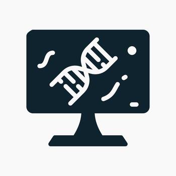 DNA Analytics Icon in glyph style. Perfect for apps, websites, UI UX, presentations, or infographics. Editable illustration file with clean design and modern design. vector