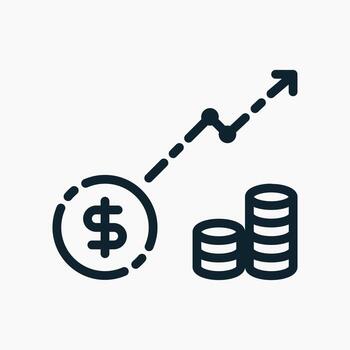 Investment Profit Icon in line style. Perfect for apps, websites, UI UX, presentations, or infographics. Editable illustration file with clean design and modern design. vector