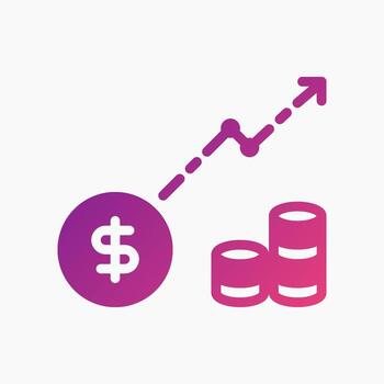 Investment Profit Icon in gradient style. Perfect for apps, websites, UI UX, presentations, or infographics. Editable illustration file with clean design and modern design. vector