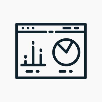 Data Dashboard Icon in line style. Perfect for apps, websites, UI UX, presentations, or infographics. Editable illustration file with clean design and modern design. vector
