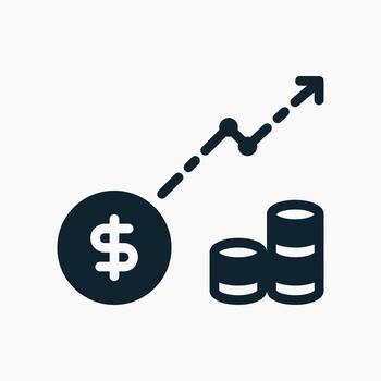 Investment Profit Icon in glyph style. Perfect for apps, websites, UI UX, presentations, or infographics. Editable illustration file with clean design and modern design. vector