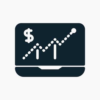 Stock Analytics Icon in glyph style. Perfect for apps, websites, UI UX, presentations, or infographics. Editable illustration file with clean design and modern design. vector