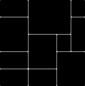 Versatile grid template with multiple rounded rectangular frames for creating a stylish photo collage or mood board presentation vector