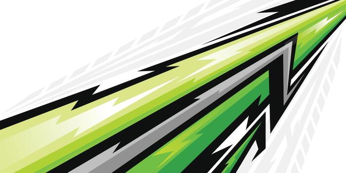 Green Lightning Modern Design with Speed and Motion Elements vector