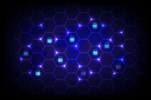 digital mundo mapa con brillante Cerraduras representando global la seguridad cibernética, datos proteccion, y seguro red conexiones vector