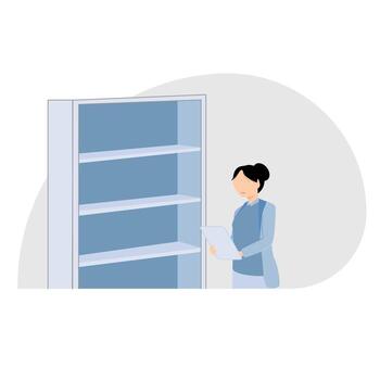 Illustration of an empty cupboard, can be used for landing pages. vector