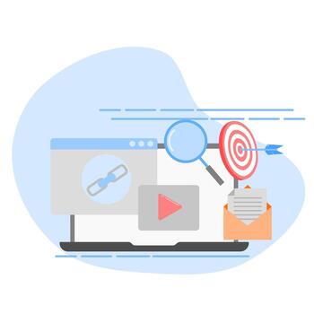 vínculo de retroceso estrategia concepto para seo mejoramiento vector