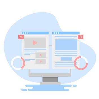 Digital Advertising Performance Analysis and AB Testing in Online Marketing vector