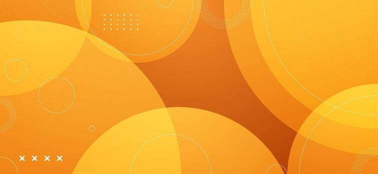 Bright orange gradient background with circular shapes and modern patterns vector