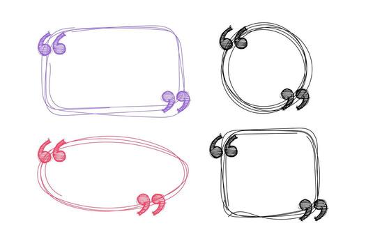 Handdrawn Quote Boxes and Speech Bubbles Creative Text Templates vector