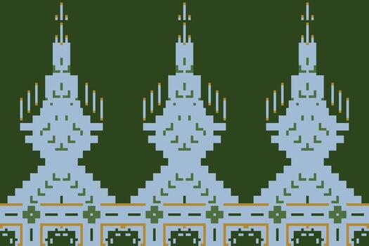 Pixel art architectural design vector