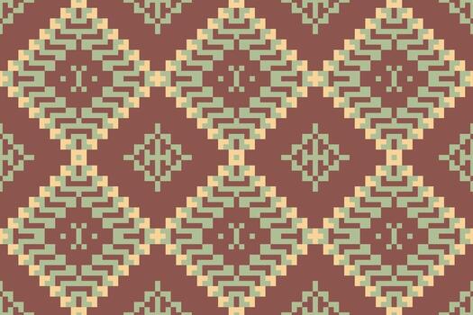 Geometric diamond pattern in earthy colors vector