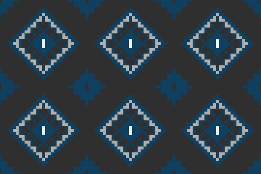 Geometric diamond pattern in blue vector
