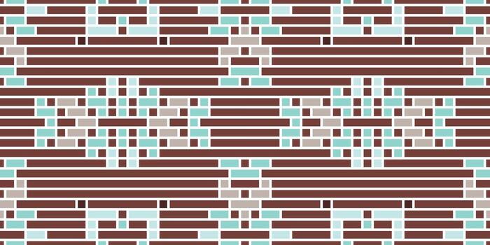 Geometric pattern in brown and aqua tones vector