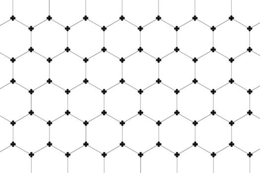 A black and white pattern with a hexagon design vector