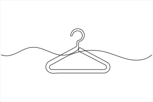 sencillo percha dibujo con continuo minimalista línea Arte vector