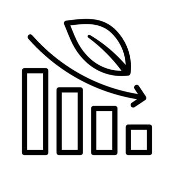 A line-style icon representing growth or positive statistics, often environmental data. vector