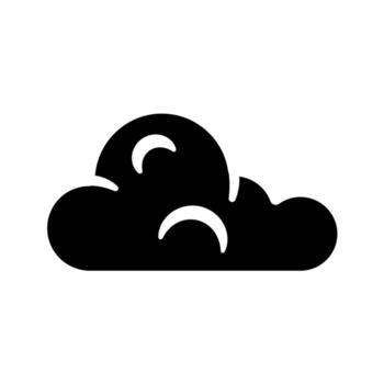 A solid-style icon of a visible mass of water droplets in the atmosphere, symbolizing weather. vector