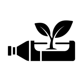 A solid-style icon symbolizing the relationship between organisms and their environment. vector