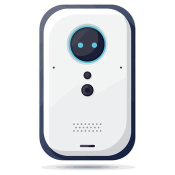Futuristic smart home assistant device powered by AI and IoT. vector