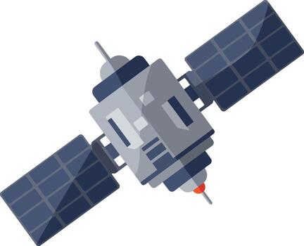 Futuristic space satellite for communication, orbit, and space technology concepts. vector