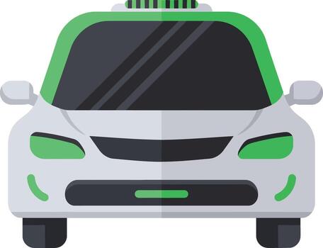Self-driving autonomous car illustration powered by AI and sensors. vector