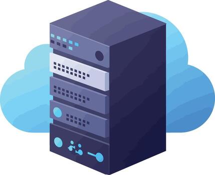 nube informática servidor para ai, datos almacenamiento, y futurista tecnología. vector