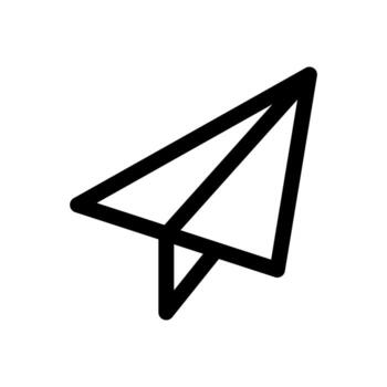 un lineal gráfico de un papel avión, simbolizando un mensaje enviar o envío. vector