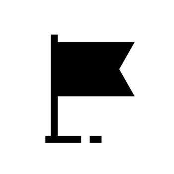 A third solid icon of a waving flag on a pole. vector