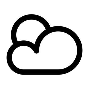 A line-style icon of a cloud, symbolizing cloud computing, storage, or weather. vector