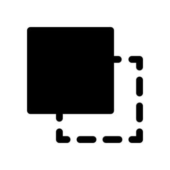 A simple filled icon of stacked sheets, representing graphical layers or levels. vector