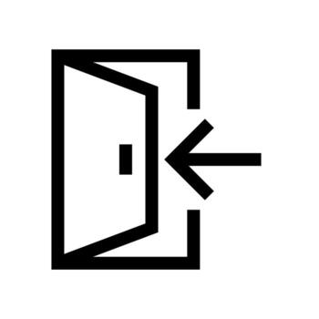 A linear graphic of a monitor with a triangle, signifying to play or media. vector