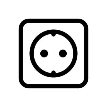 A simple line icon of an electrical plug for power and connection concepts. vector