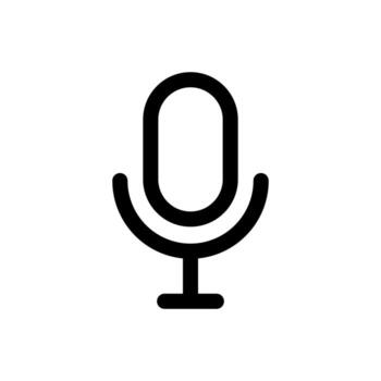 A simple line icon of a studio microphone for recording sound. vector