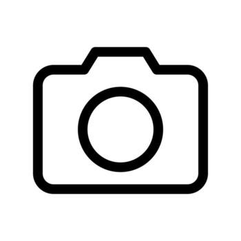 A linear graphic depicting a digital photo camera device. vector