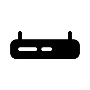 A solid icon of a network router or modem for internet access. vector
