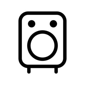 An outline icon of a large sound speaker or audio output device. vector
