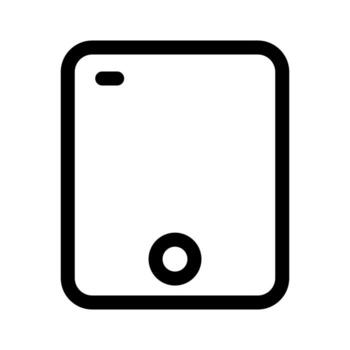 An outline symbol of a rectangular digital tablet device. vector