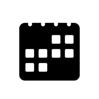 A second simple solid icon of a month calendar for date planning. vector