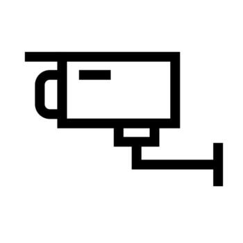 A simple line icon of a dome CCTV camera for security monitoring. vector
