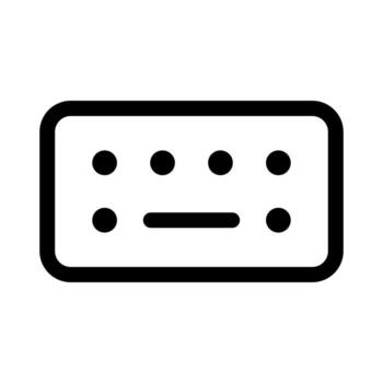 An outline icon of a standard computer keyboard or input device. vector