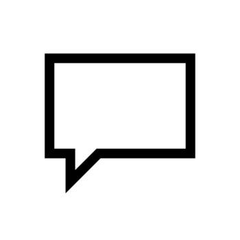 A linear graphic of a speech bubble, representing a message or chat. vector
