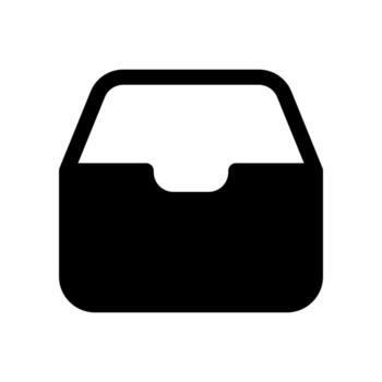 A solid icon of a storage box, representing an archive or packed files. vector