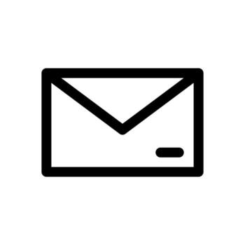 A linear graphic of a mail envelope for messages or digital communication. vector