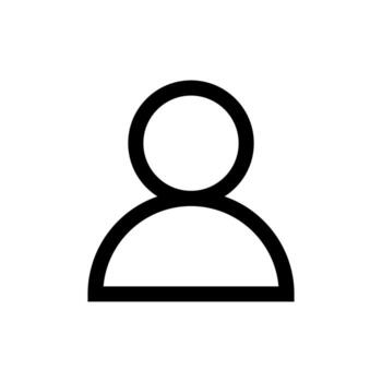 A line icon representing a generic user profile or account detail. vector