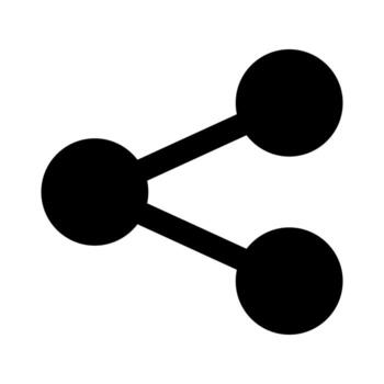 A solid-style icon of connected nodes, symbolizing sharing, networking, or connection. vector