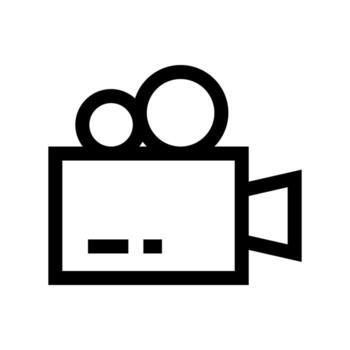 An outline icon of a professional camera for filming. vector