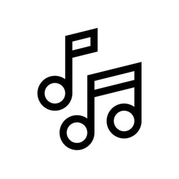 A simple line icon of a single music note, representing soundtrack or audio. vector