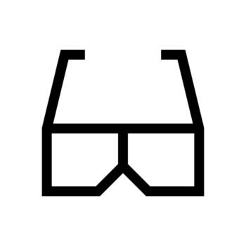 A simple line icon of anaglyph 3D glasses for viewing three-dimensional film. vector